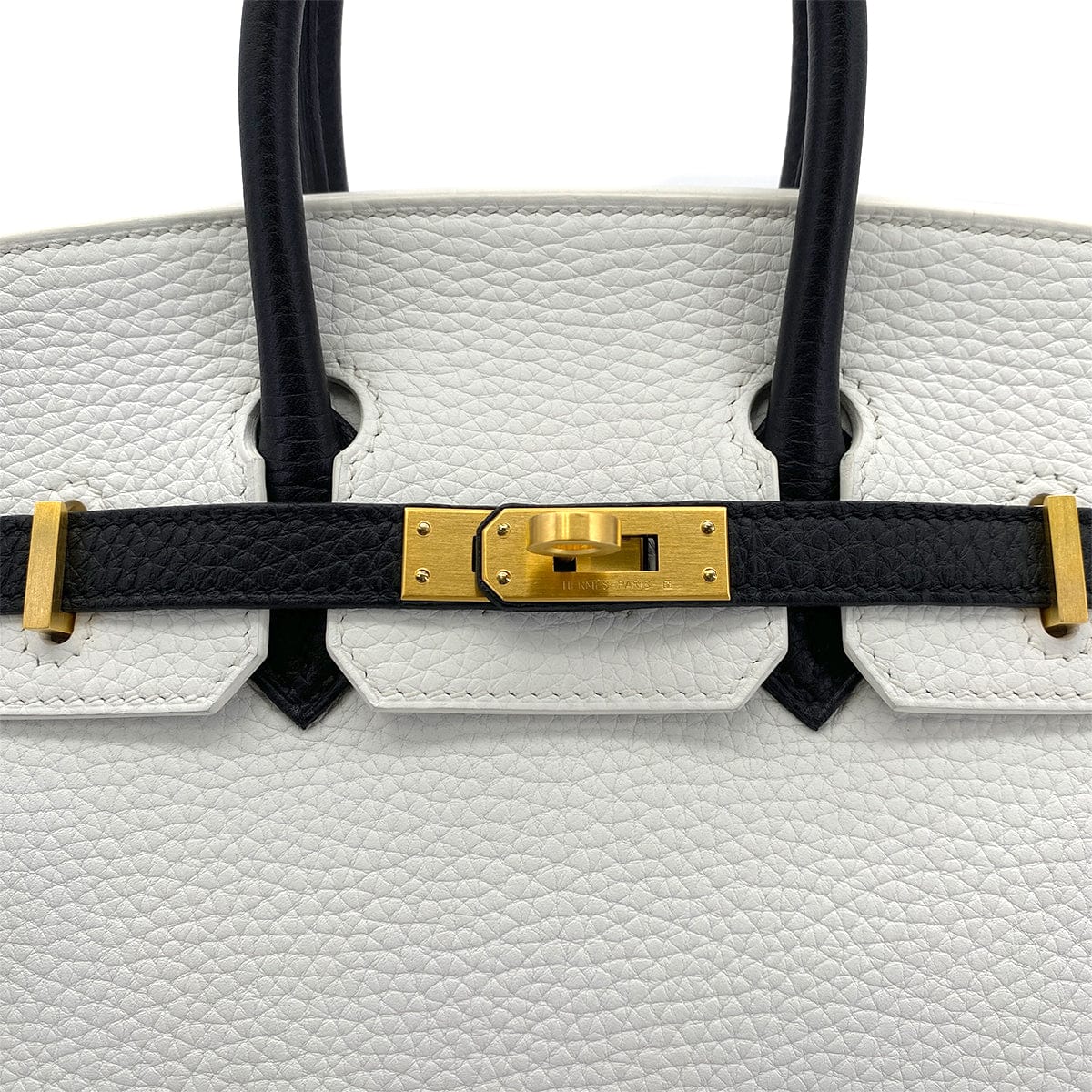 Luxury Promise Japan HERMES BIRKIN 25 WHITE BLACK TOGO HAND BAG Y GHW SPO 90305906