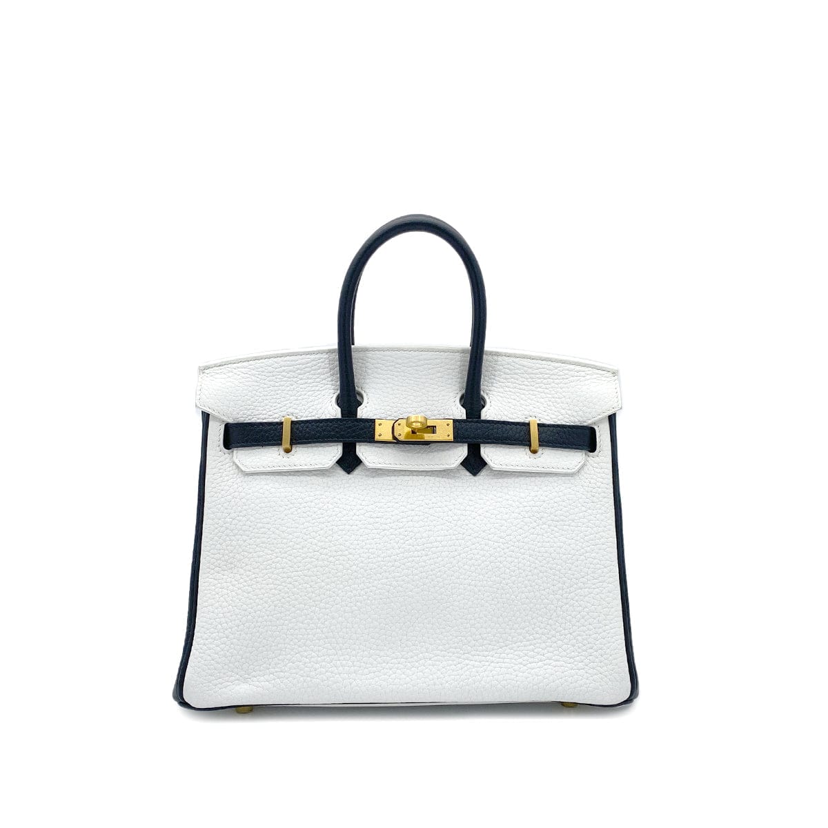 Luxury Promise Japan HERMES BIRKIN 25 WHITE BLACK TOGO HAND BAG Y GHW SPO 90305906