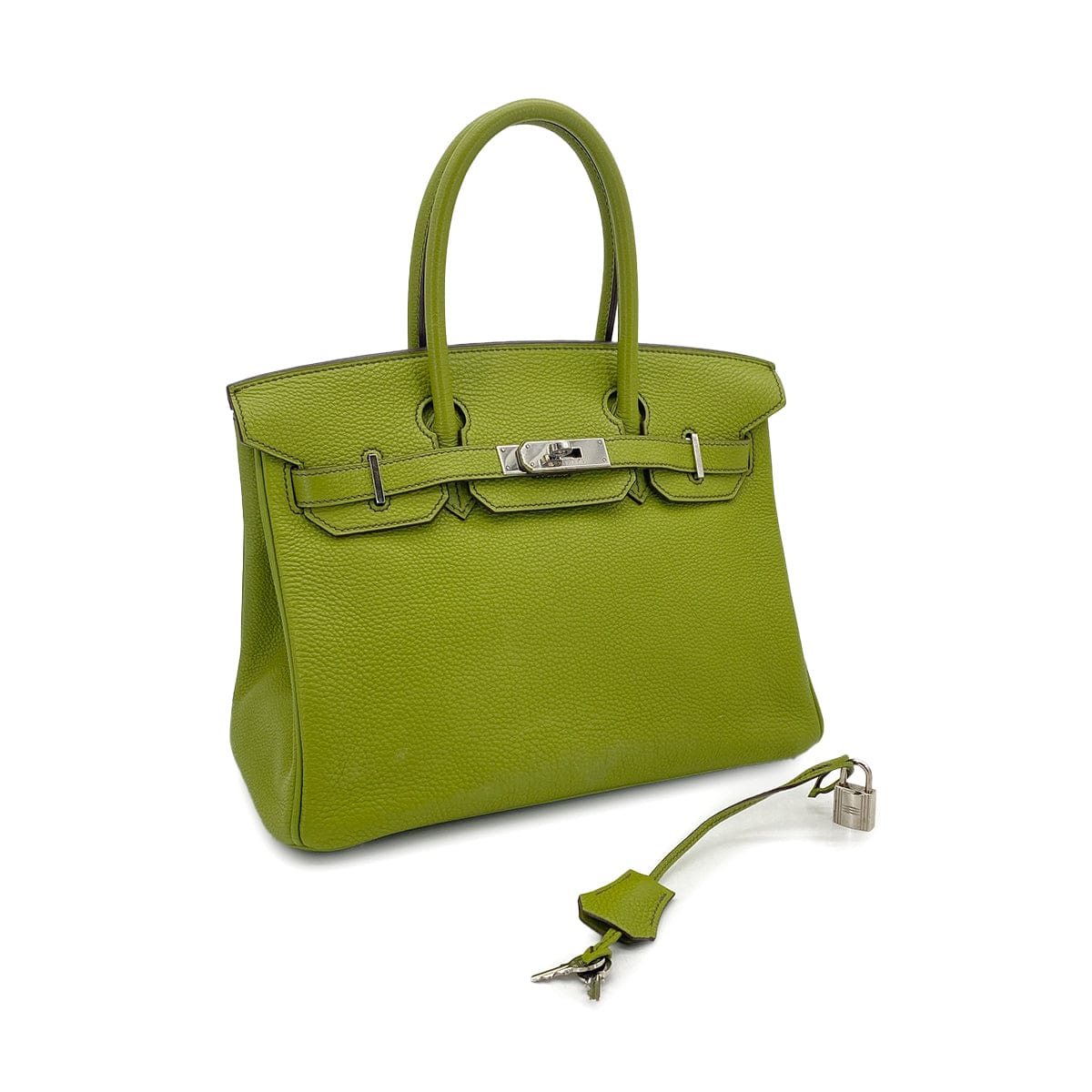 Luxury Promise Japan HERMES BIRKIN 30 ANIS GREEN TOGO HAND BAG 2006 SQUARE J PALLADIUM HARDWARE 90312504