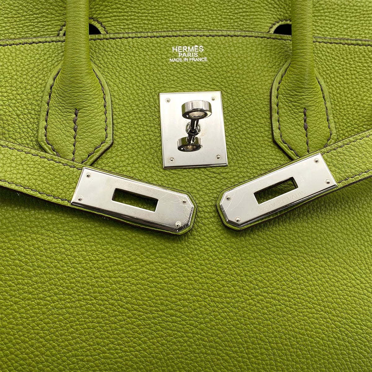 Luxury Promise Japan HERMES BIRKIN 30 ANIS GREEN TOGO HAND BAG 2007 SQUARE K PALLADIUM HARDWARE 90317919