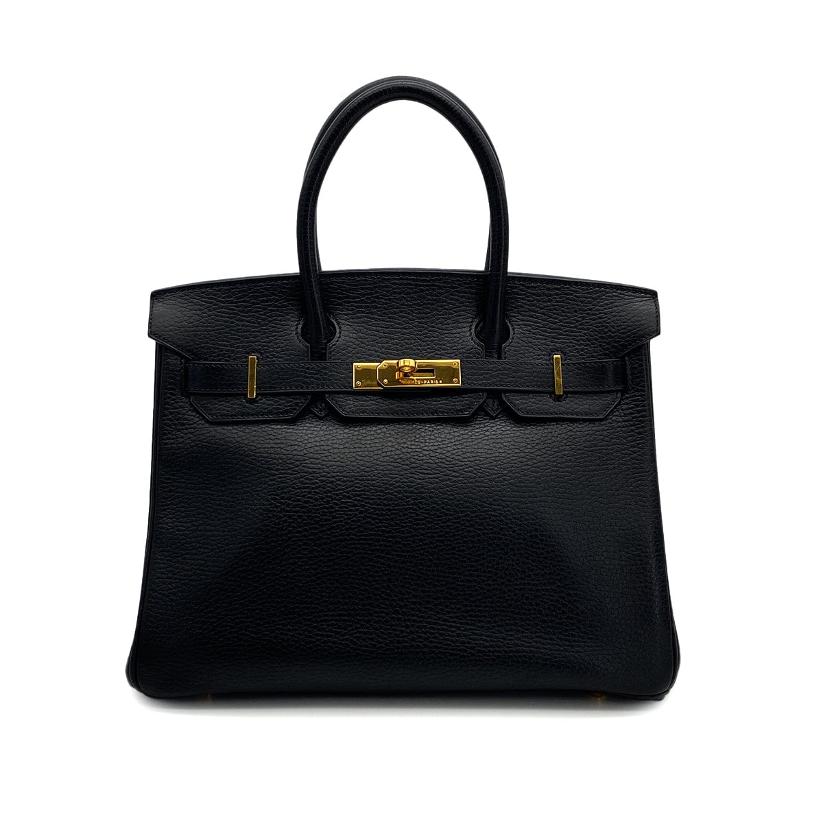 Luxury Promise Japan HERMES BIRKIN 30 BLACK ARDENNES HAND BAG 2003 SQUARE G GOLD HARDWARE 90314771