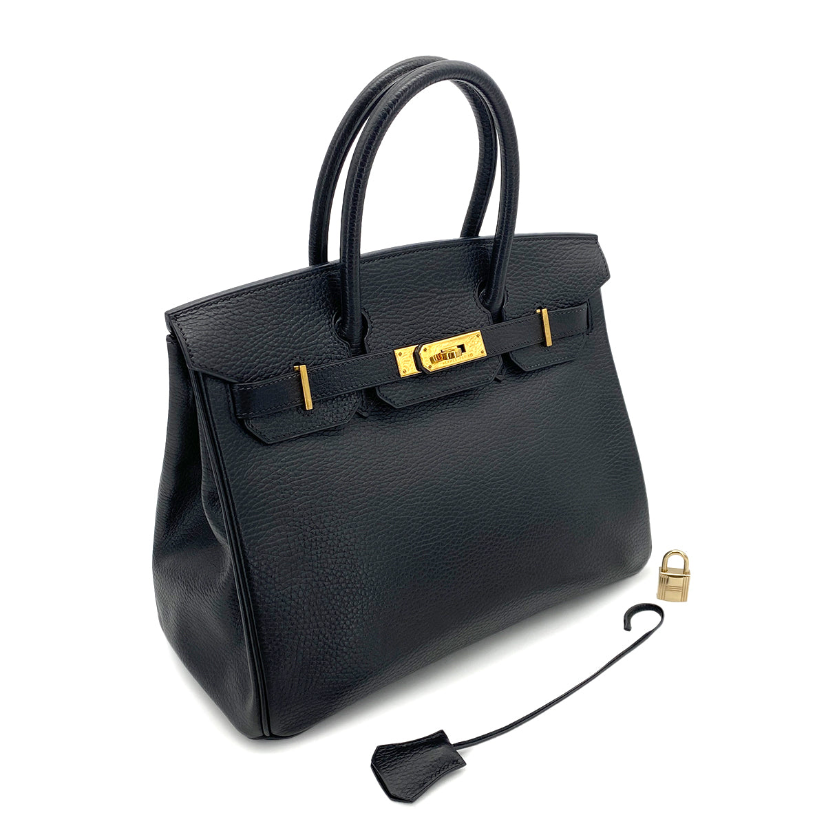 Luxury Promise Japan HERMES BIRKIN 30 BLACK ARDENNES HAND BAG □E GHW 90255782