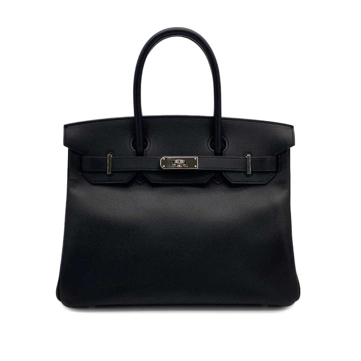 Luxury Promise Japan HERMES BIRKIN 30 BLACK EPSOM HAND BAG 2009 SQUARE M PALLADIUM HARDWARE 90314764