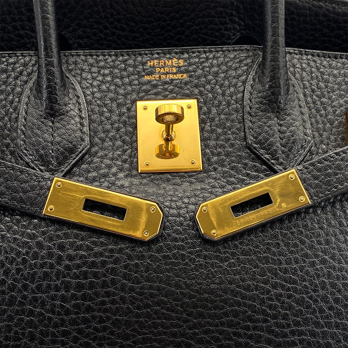 Luxury Promise Japan HERMES BIRKIN 30 BLACK FJORD HAND BAG 1998 SQUARE B GOLD HARDWARE 90317180