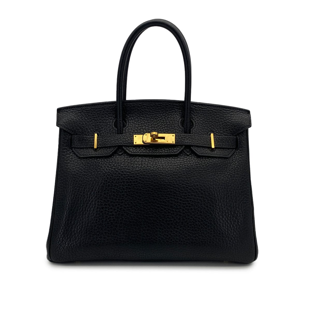 Luxury Promise Japan HERMES BIRKIN 30 BLACK FJORD HAND BAG 1998 SQUARE B GOLD HARDWARE 90317180