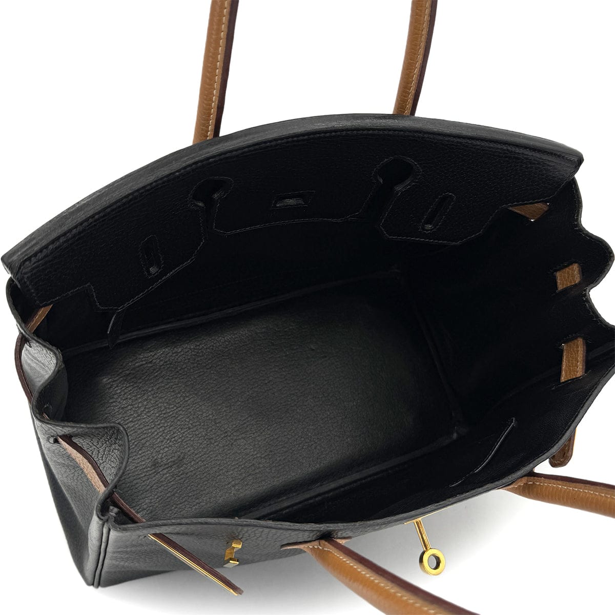 Luxury Promise Japan HERMES BIRKIN 30 BLACK NATUREL ARDENNES HAND BAG 1995 CIRCLE Y GOLD HARDWARE 90322922
