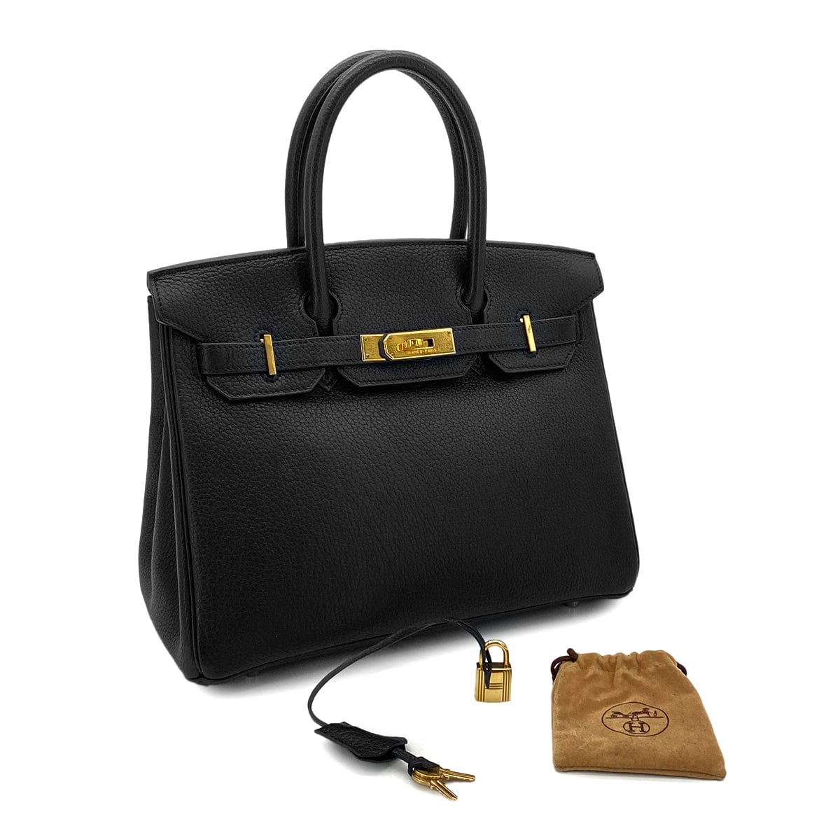Luxury Promise Japan HERMES BIRKIN 30 BLACK TOGO HAND BAG □C GHW 90286179