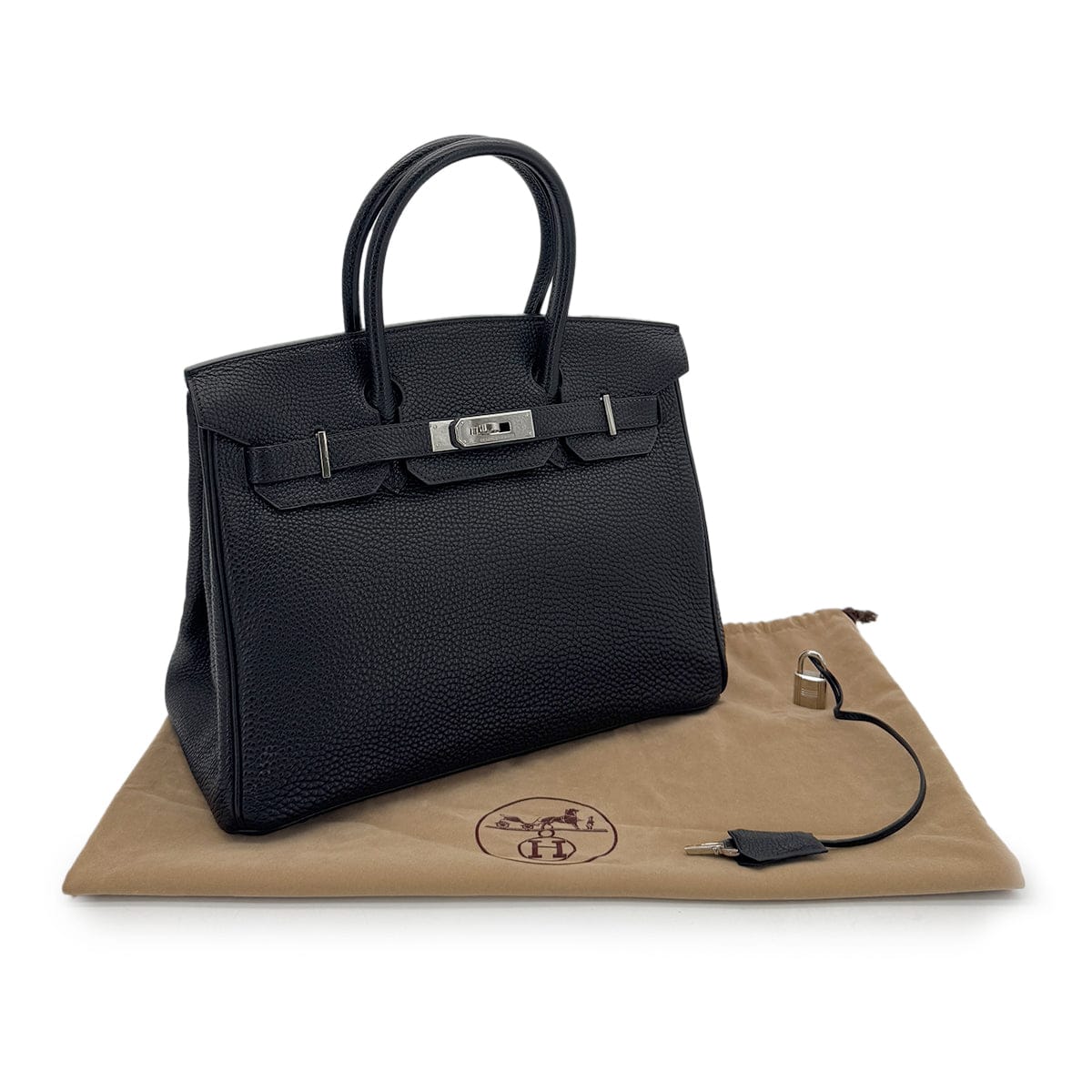 Luxury Promise Japan HERMES BIRKIN 30 BLACK TOGO HAND BAG □E SHW 90287224