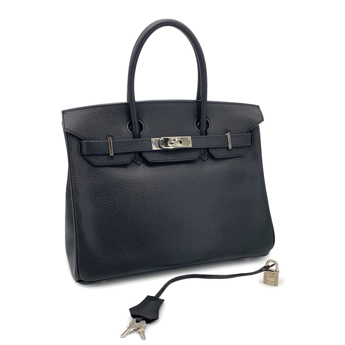 Luxury Promise Japan HERMES BIRKIN 30 BLACK VACHE LIEGEE HAND BAG □J SHW 90274836