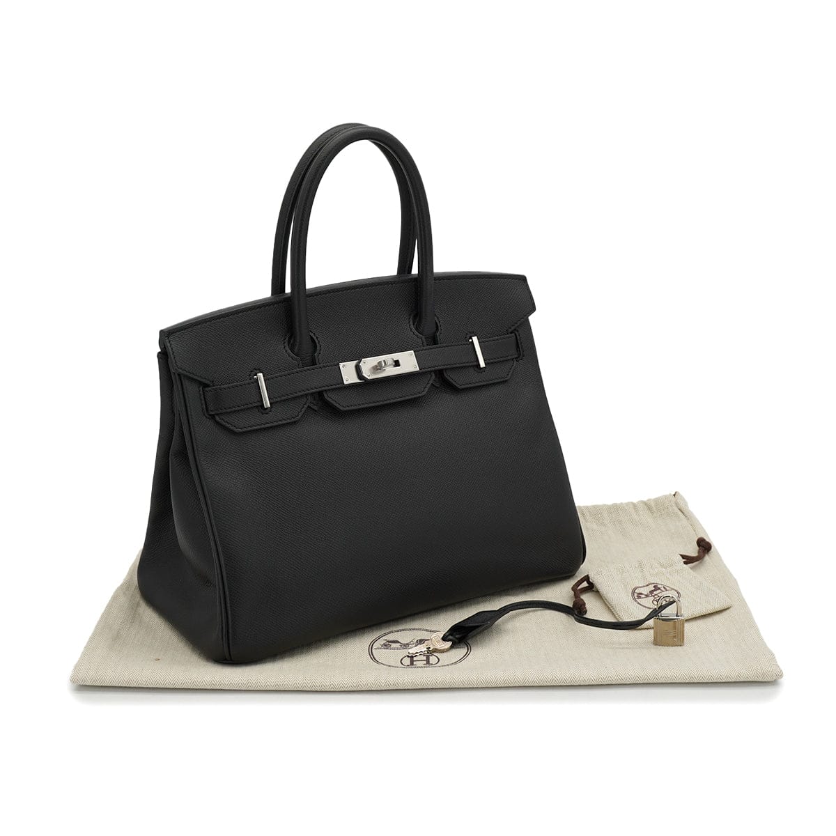 Luxury Promise Japan HERMES BIRKIN 30 BLACK VEAU EPSOM HAND BAG 2016 X STAMP PALLADIUM HARDWARE 90331417