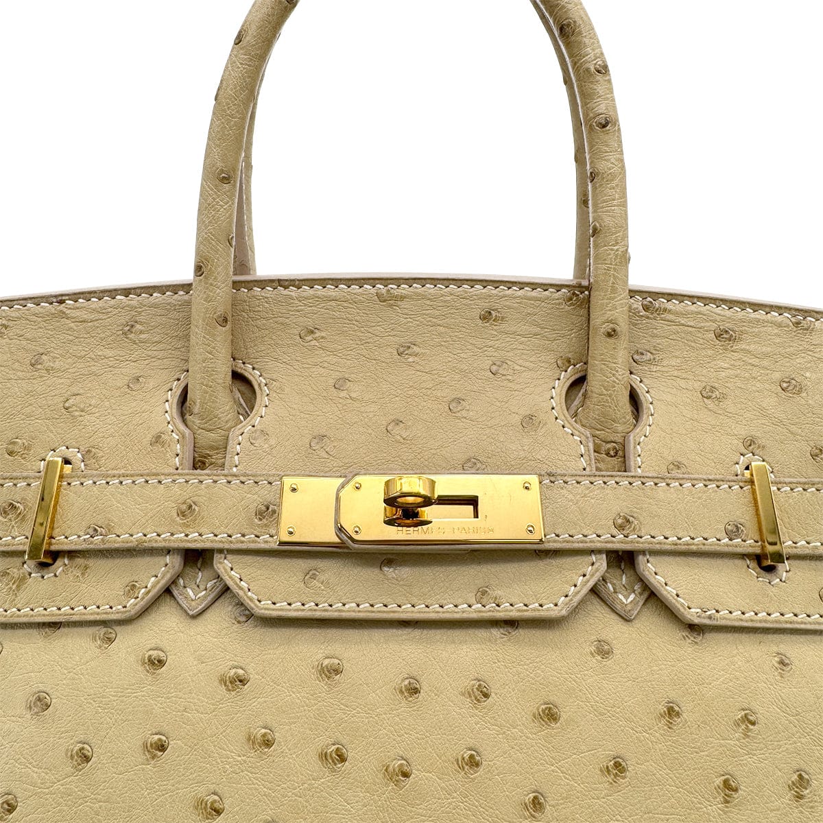 Luxury Promise Japan HERMES BIRKIN 30 BLANCCASSE OSTRICH HAND BAG □J GOLD HARDWARE 90309169