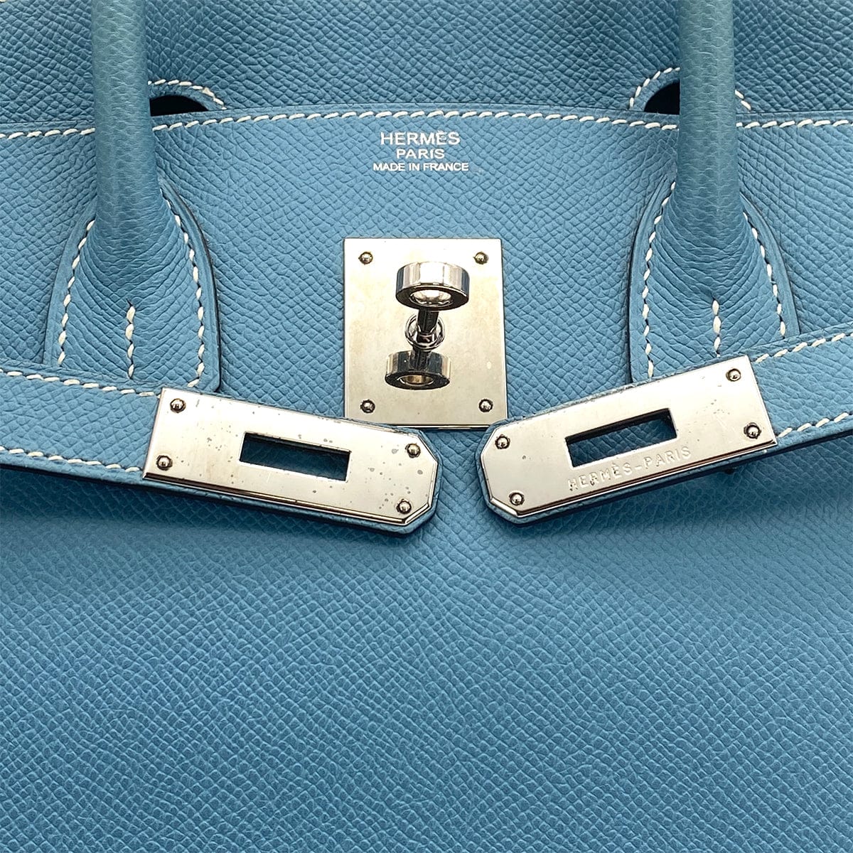 Luxury Promise Japan HERMES BIRKIN 30 BLUE JEAN EPSOM HAND BAG □L PALLADIUM HARDWARE 90308977