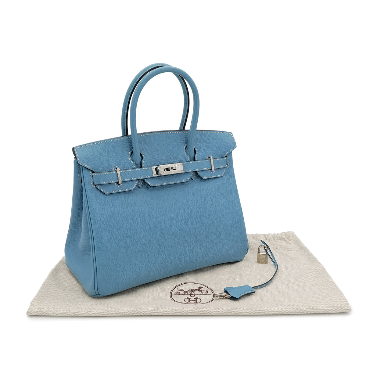 Luxury Promise Japan HERMES BIRKIN 30 BLUE JEAN VEAU EPSOM HAND BAG ▢I SHW 90302857
