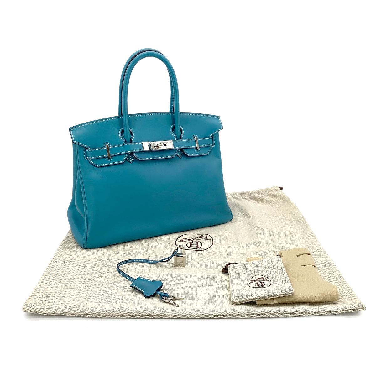 Luxury Promise Japan HERMES BIRKIN 30 BLUE JEAN VEAU SWIFT HAND BAG □K SHW 90296044