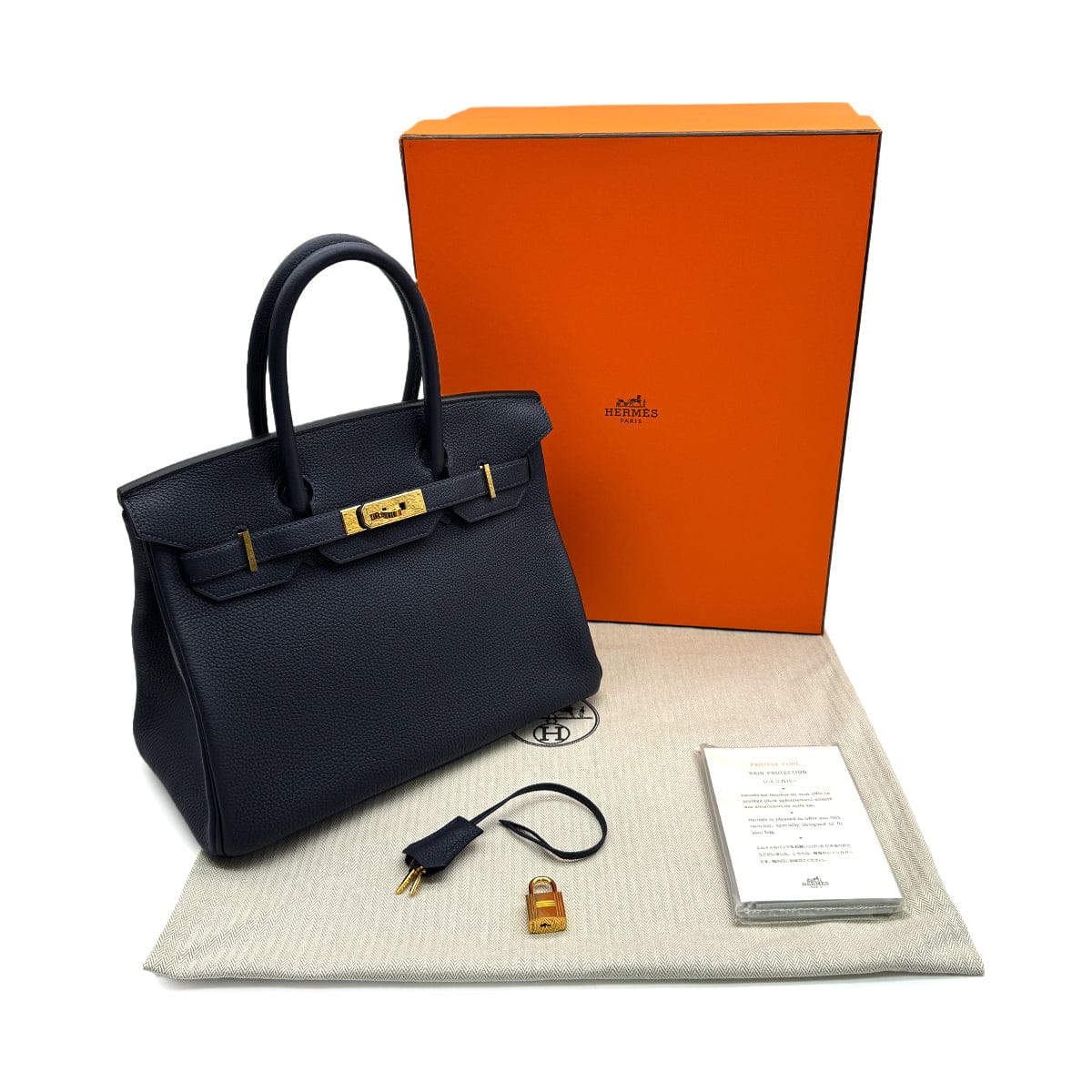 Luxury Promise Japan HERMES BIRKIN 30 BLUE NUIT TOGO HAND BAG 2020 Y GOLD HARDWARE 90313844