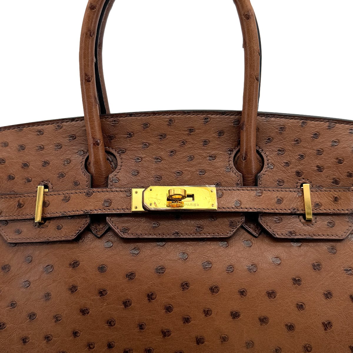 Luxury Promise Japan HERMES BIRKIN 30 CHESTNUT OSTRICH HAND BAG 2005 SQUARE I GOLD HARDWARE 90323975