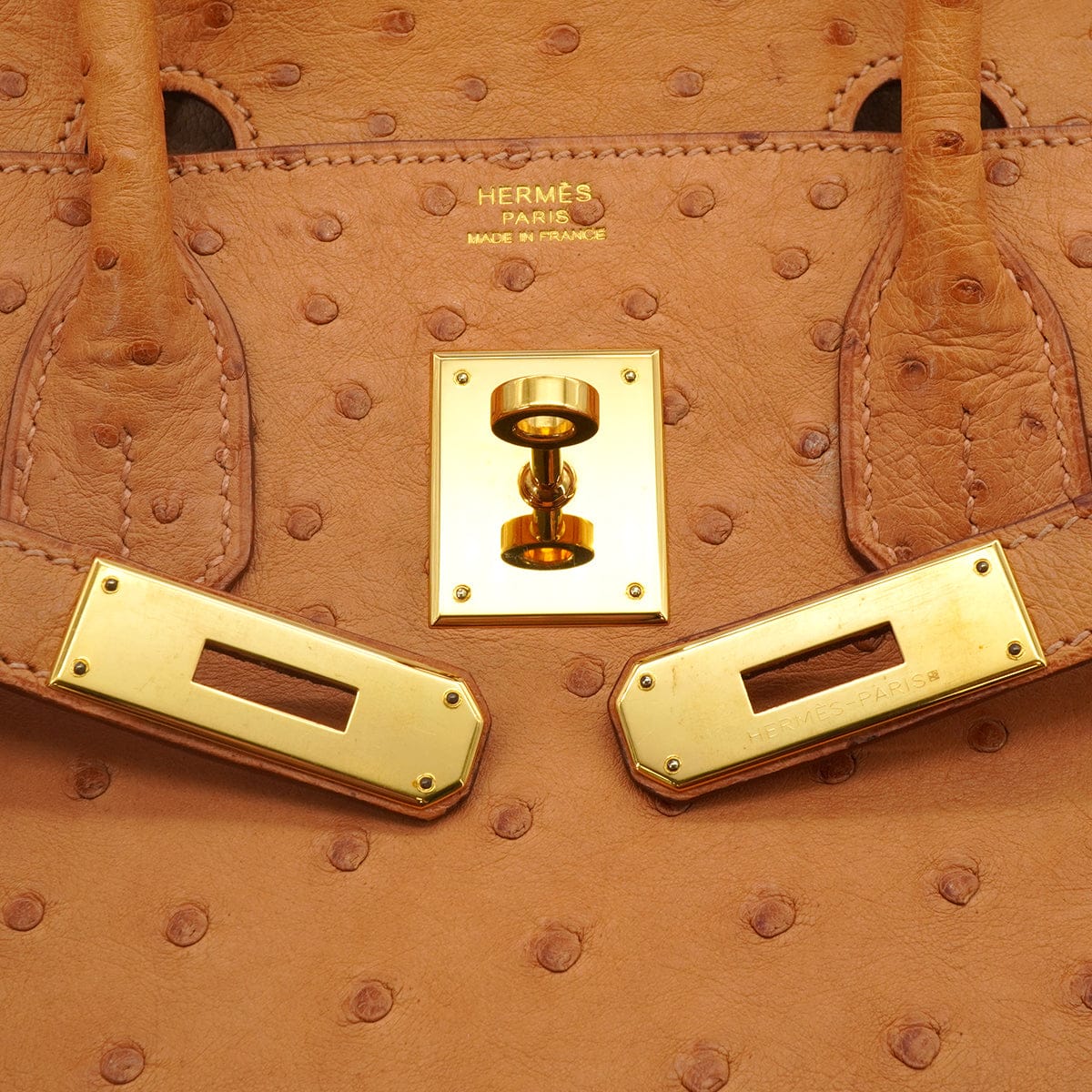Luxury Promise Japan HERMES BIRKIN 30 CHESTNUT OSTRICH HAND BAG 2008 SQUARE L GOLD HARDWARE 90344566