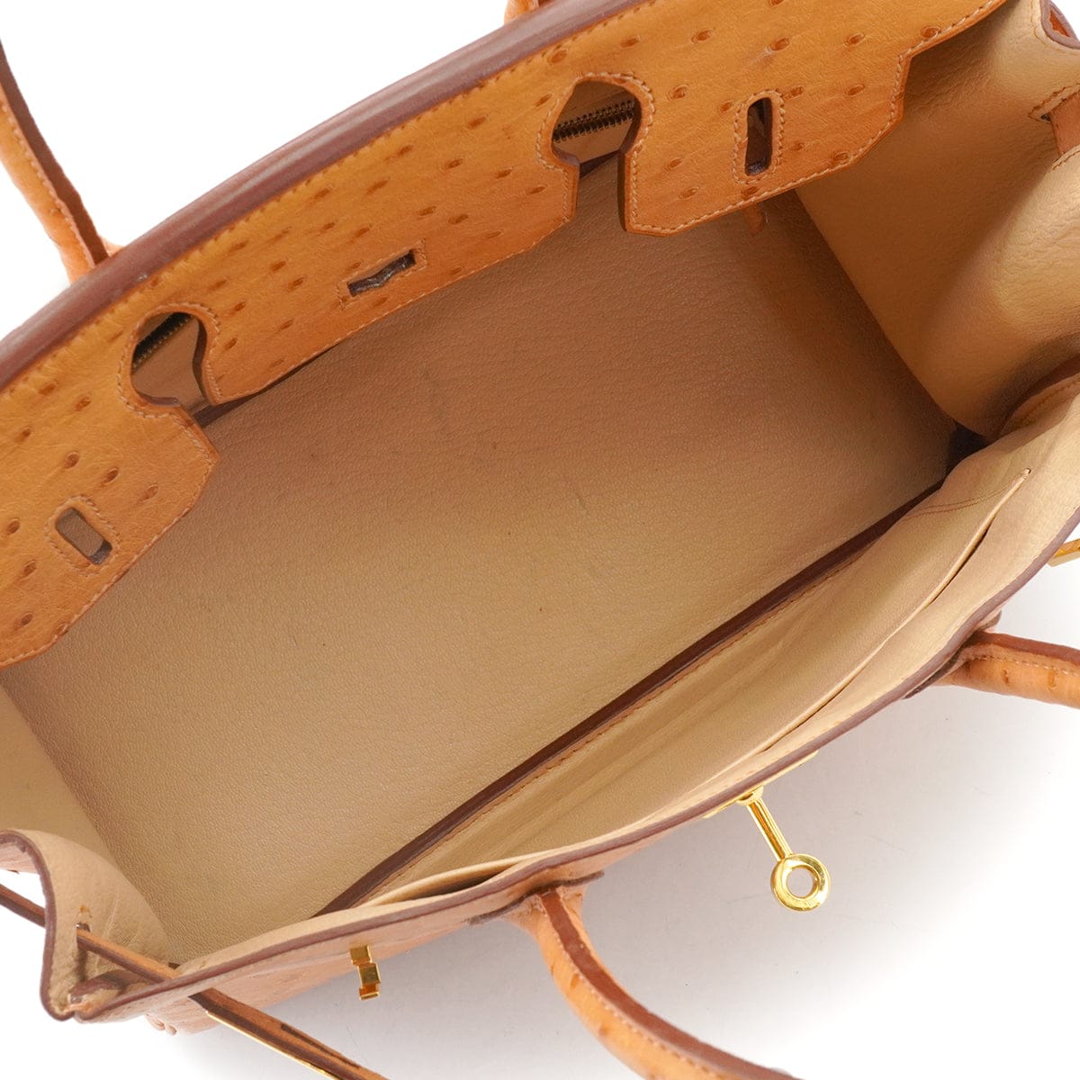 Luxury Promise Japan HERMES BIRKIN 30 CHESTNUT OSTRICH HAND BAG 2008 SQUARE L GOLD HARDWARE 90344566