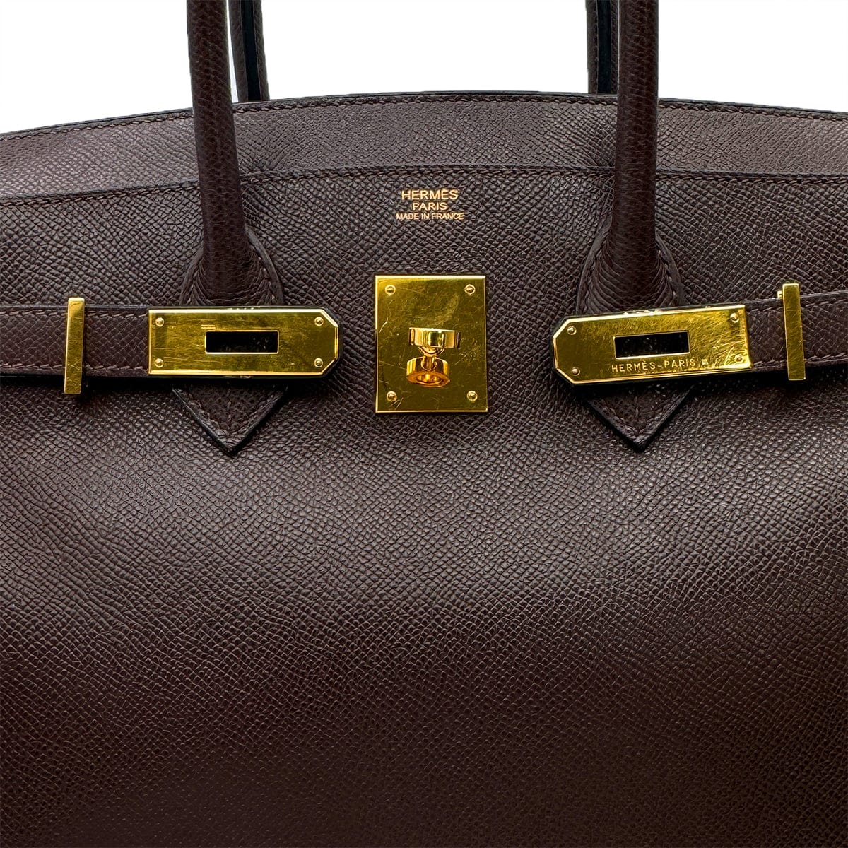 Luxury Promise Japan HERMES BIRKIN 30 EBENE VEAU EPSOM HAND BAG 2007 SQUARE K GOLD HARDWARE 90315626