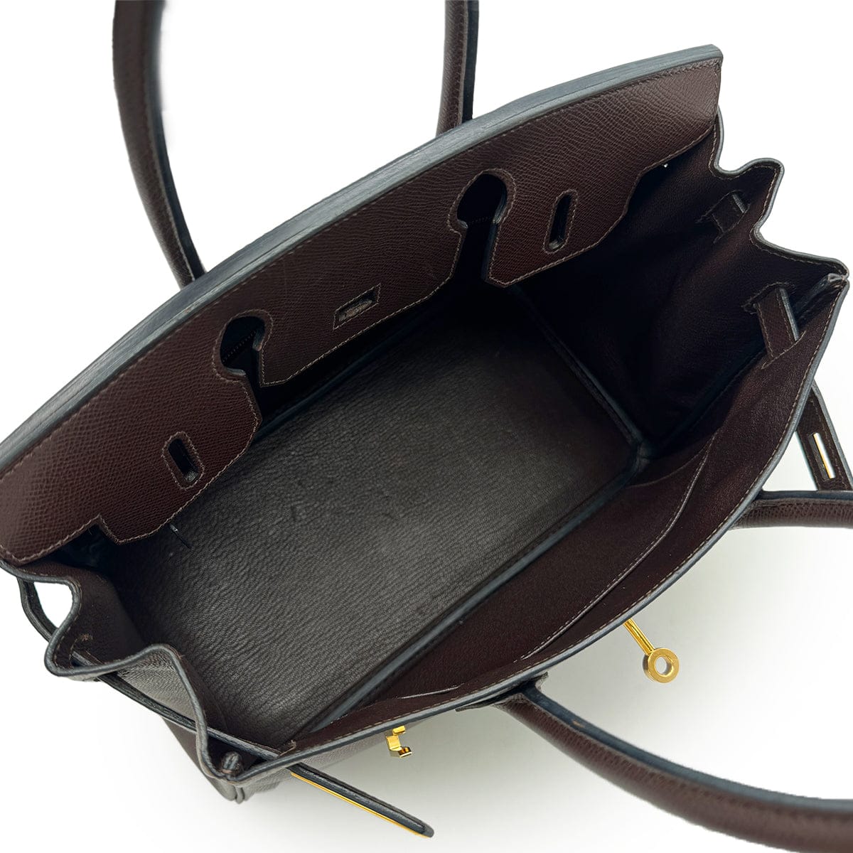 Luxury Promise Japan HERMES BIRKIN 30 EBENE VEAU EPSOM HAND BAG 2007 SQUARE K GOLD HARDWARE 90315626