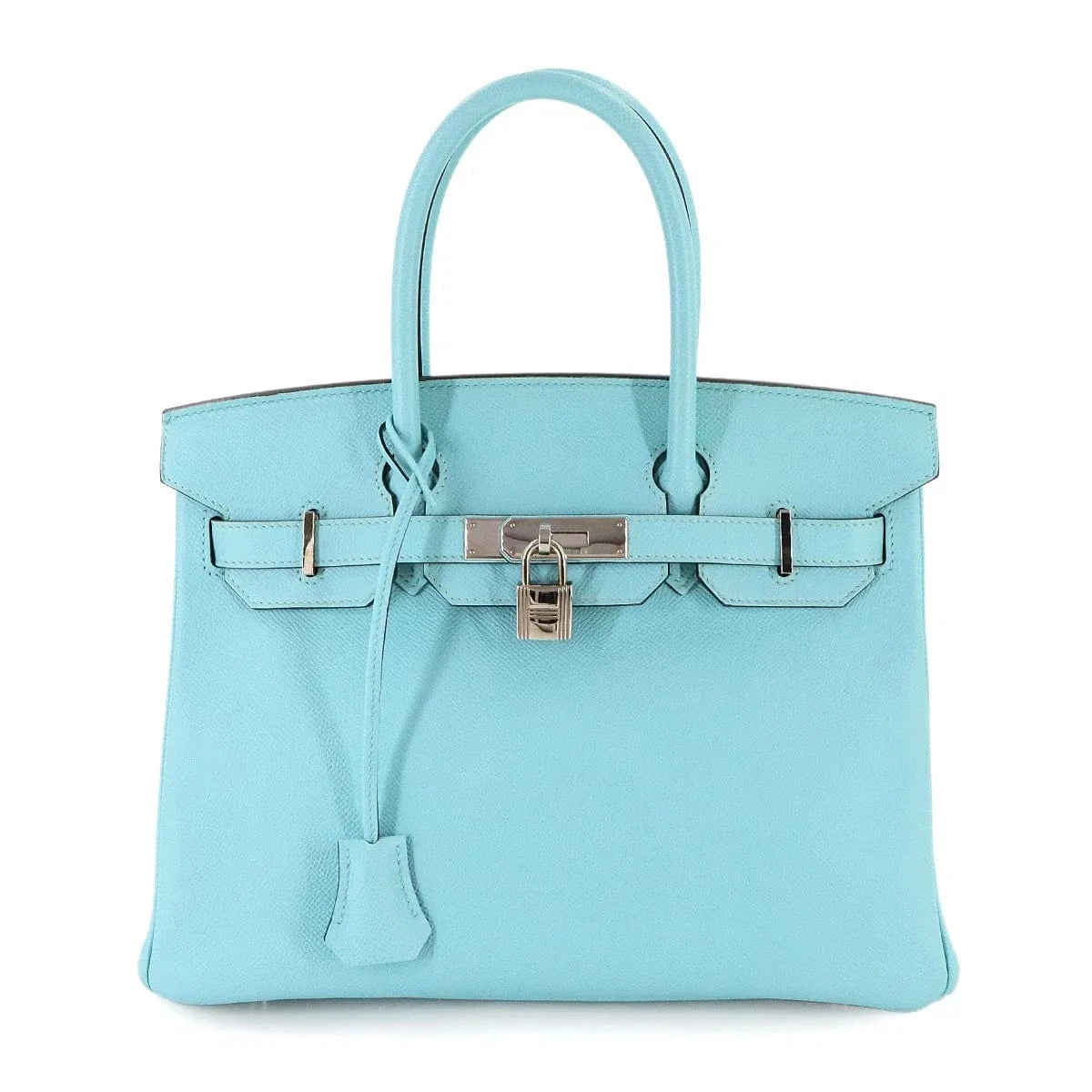Luxury Promise Japan HERMES Birkin 30 Epsom Leather Blue Atoll Hand Bag Purse 90287547