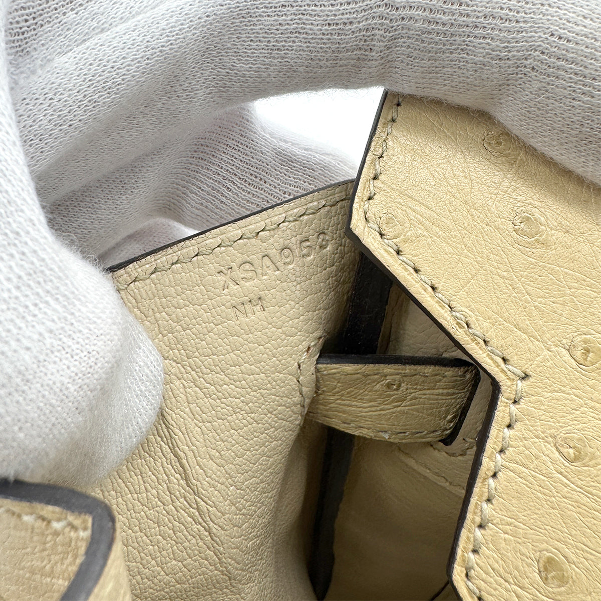 Luxury Promise Japan HERMES BIRKIN 30 PARCHEMIN OSTRICH HAND BAG X PALLADIUM HARDWARE 90283596