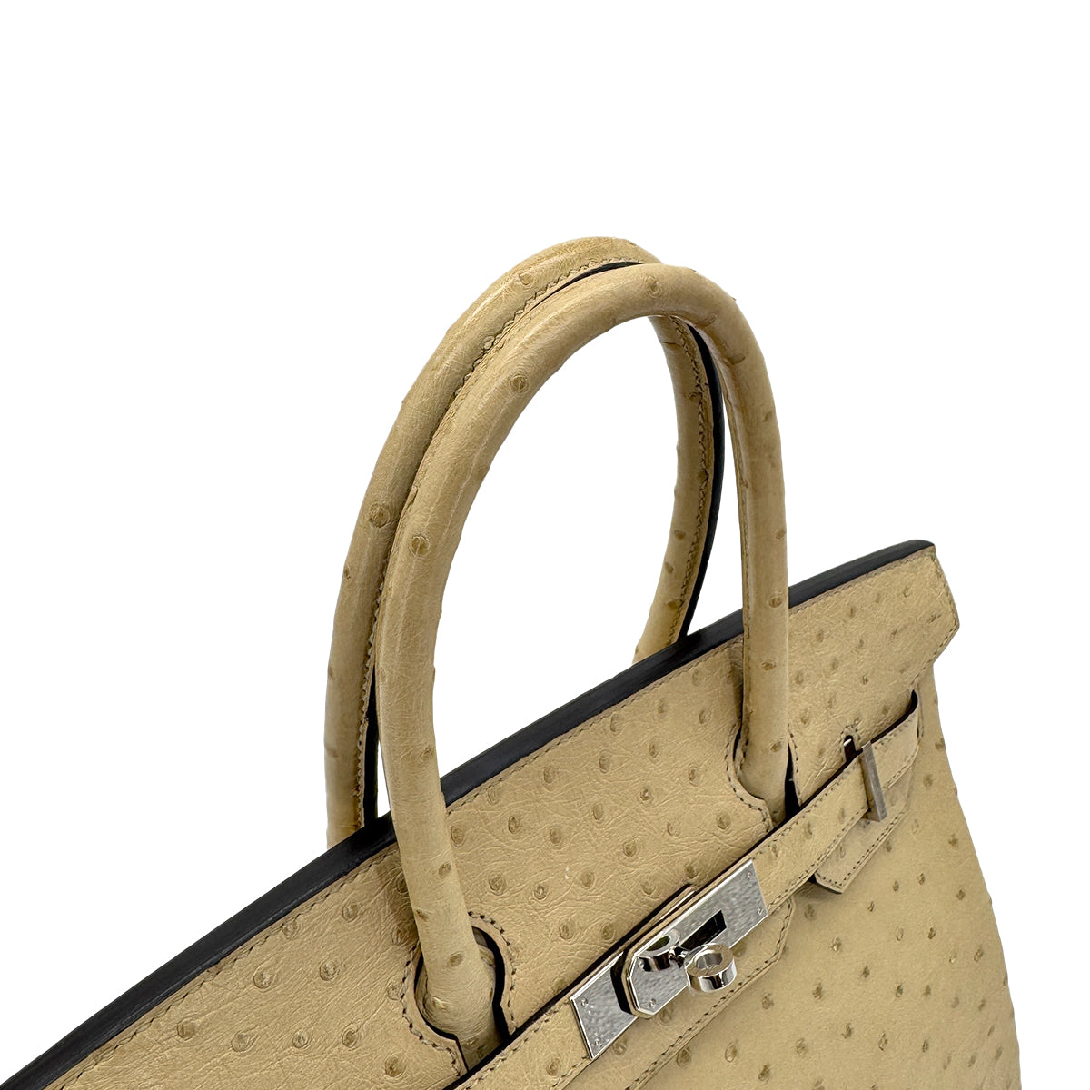 Luxury Promise Japan HERMES BIRKIN 30 PARCHEMIN OSTRICH HAND BAG X PALLADIUM HARDWARE 90283596