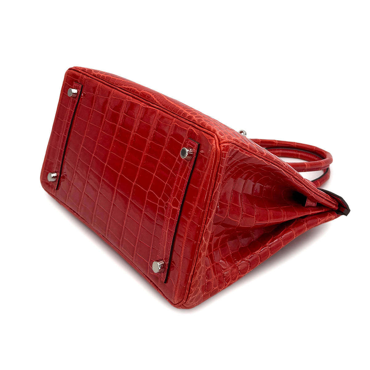 HERMES BIRKIN 30 ROUGE INDIEN CROCODILE NILOTICUS HAND BAG 2015 T STAMP PALLADIUM HARDWARE 90312608