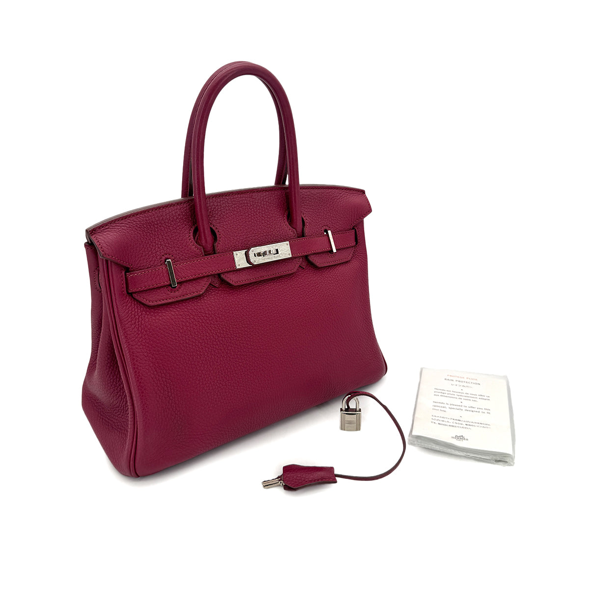 Luxury Promise Japan HERMES BIRKIN 30 RUBIS TAURILLON CLEMENCE HAND BAG □N PALLADIUM HARDWARE 90294975