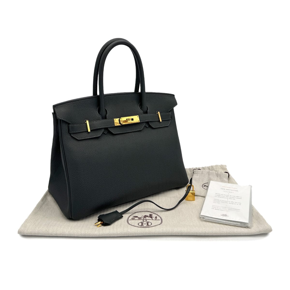Luxury Promise Japan HERMES BIRKIN 30 VERT FONCE TOGO HAND BAG 2016 X STAMP GOLD HARDWARE 90314883