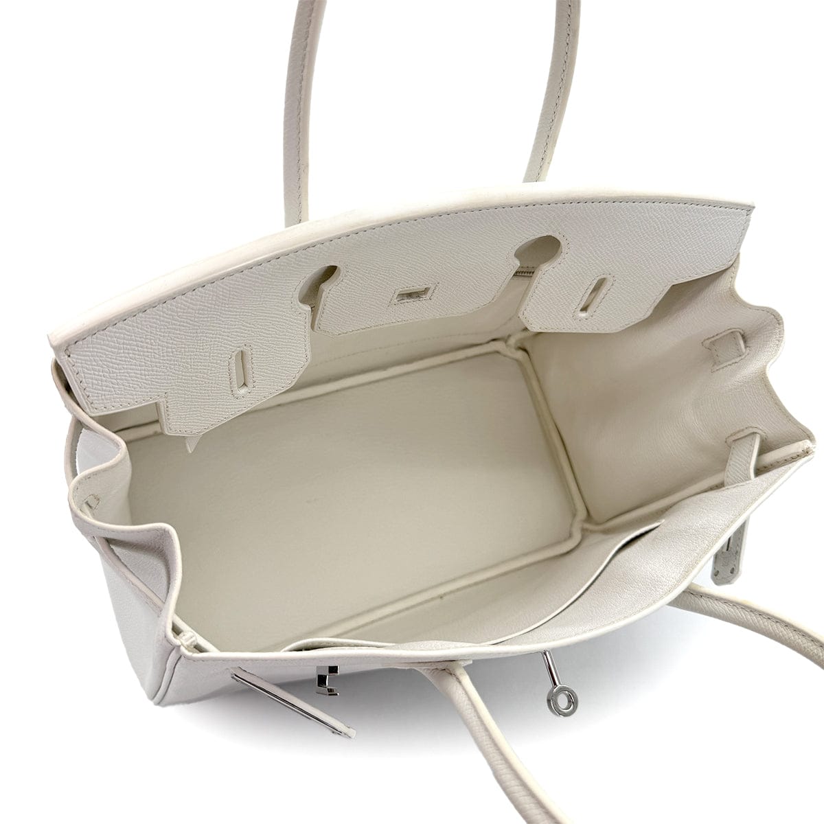 Luxury Promise Japan HERMES BIRKIN 30 WHITE EPSOM HAND BAG 2009 SQUARE M PALLADIUM HARDWARE 90312934