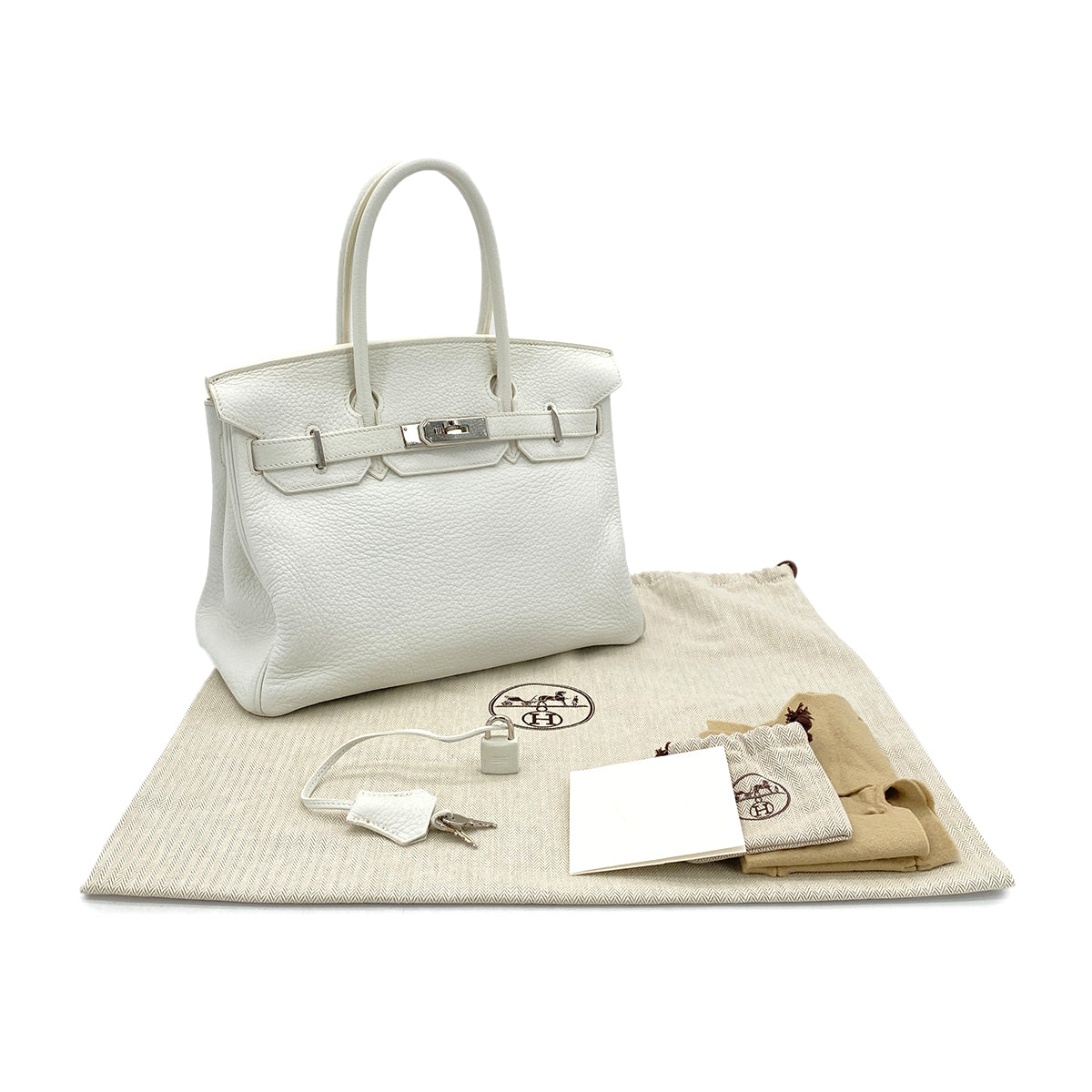 Luxury Promise Japan HERMES BIRKIN 30 WHITE TAURILLON CLEMENCE HAND BAG □N SHW 90301658