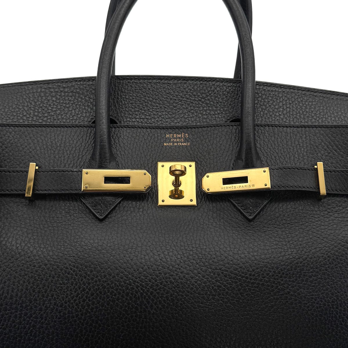 Luxury Promise Japan HERMES BIRKIN 35 BLACK ARDENNES HAND BAG 1998 SQUARE B GOLD HARDWARE 90318615