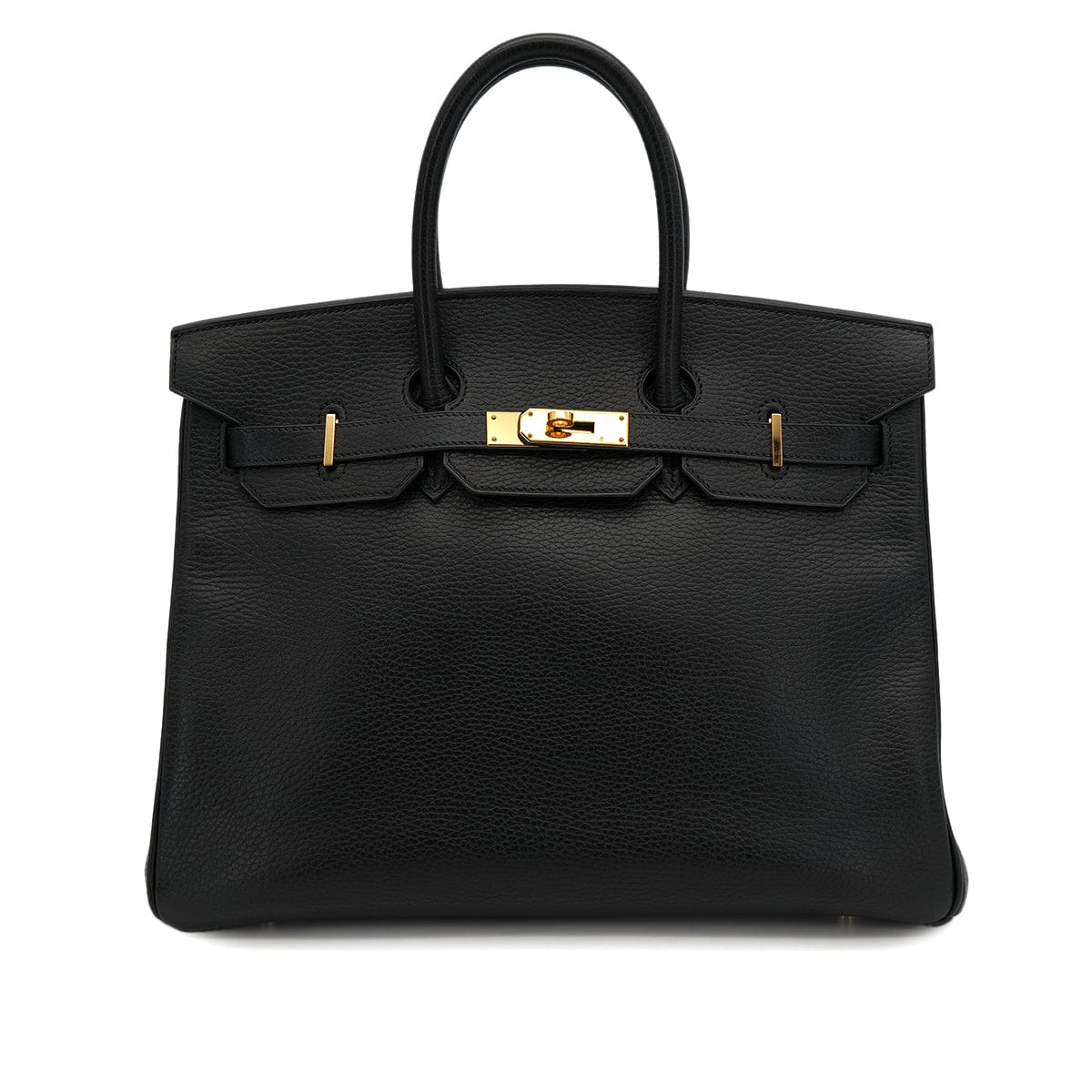 Luxury Promise Japan HERMES BIRKIN 35 BLACK ARDENNES HAND BAG 2002 SQUARE F GOLD HARDWARE 90323088