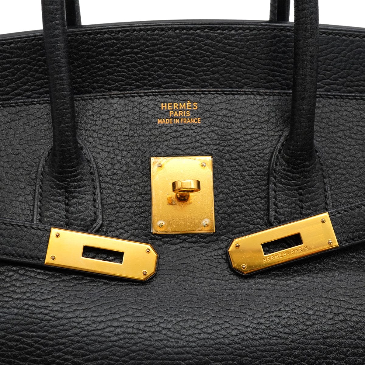 Luxury Promise Japan HERMES BIRKIN 35 BLACK ARDENNES HAND BAG 2002 SQUARE F GOLD HARDWARE 90328122