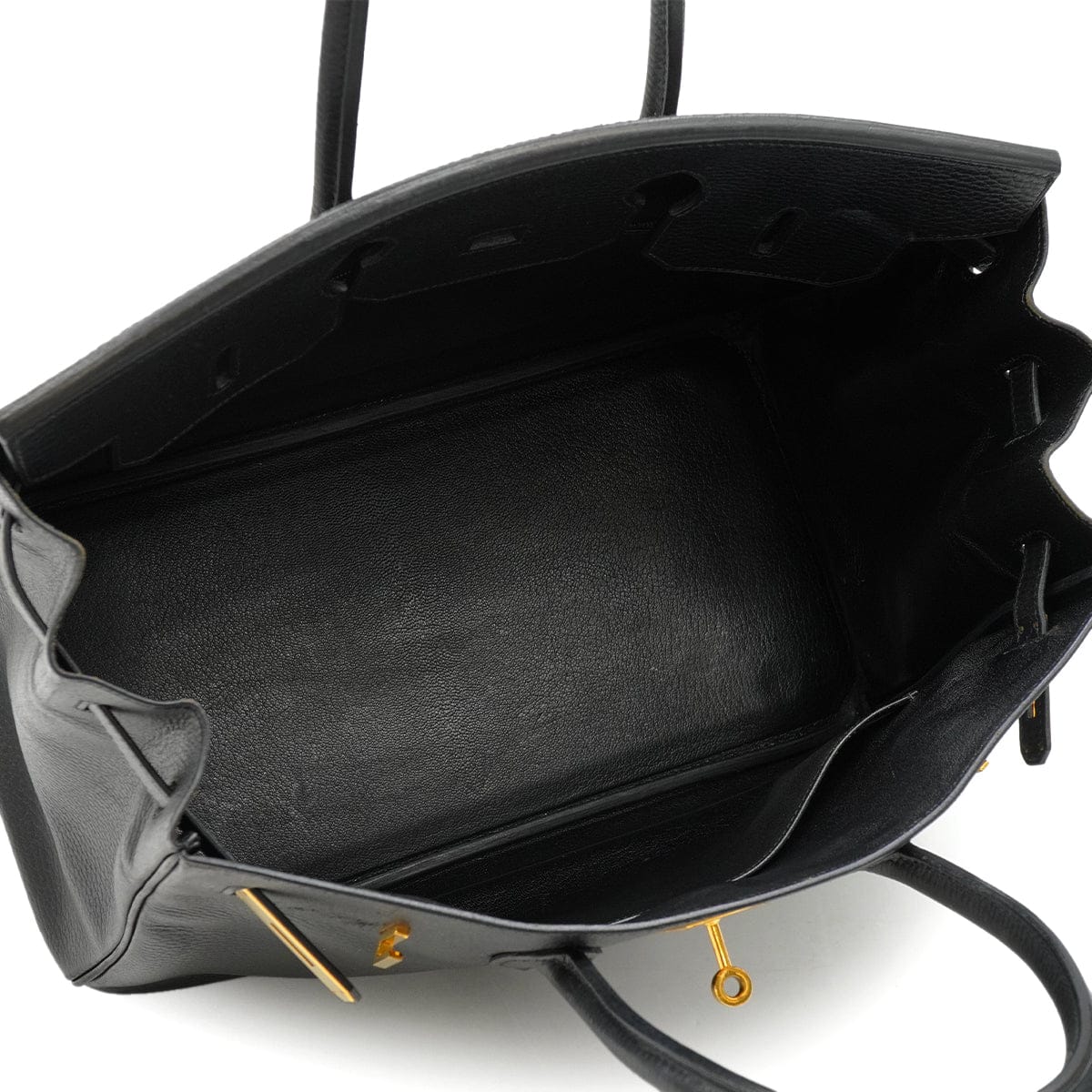 Luxury Promise Japan HERMES BIRKIN 35 BLACK ARDENNES HAND BAG 2002 SQUARE F GOLD HARDWARE 90328122