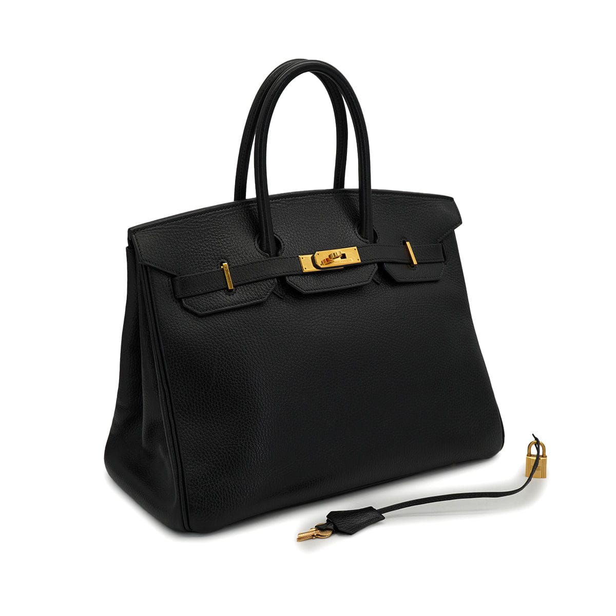 Luxury Promise Japan HERMES BIRKIN 35 BLACK ARDENNES HAND BAG GOLD HARDWARE 90327985
