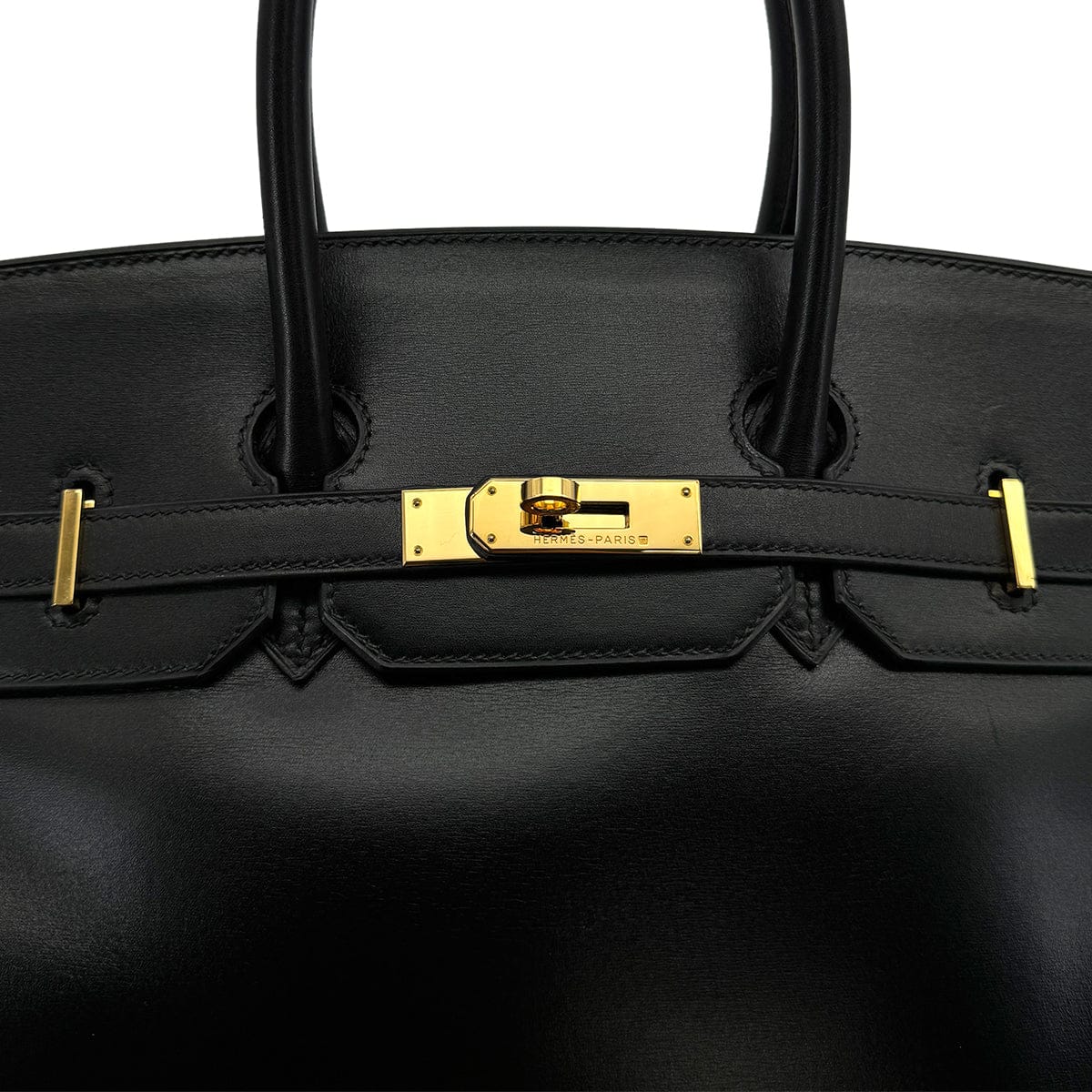 Luxury Promise Japan HERMES BIRKIN 35 BLACK BOXCALF HAND BAG 2002 SQUARE F GOLD HARDWARE 90314885