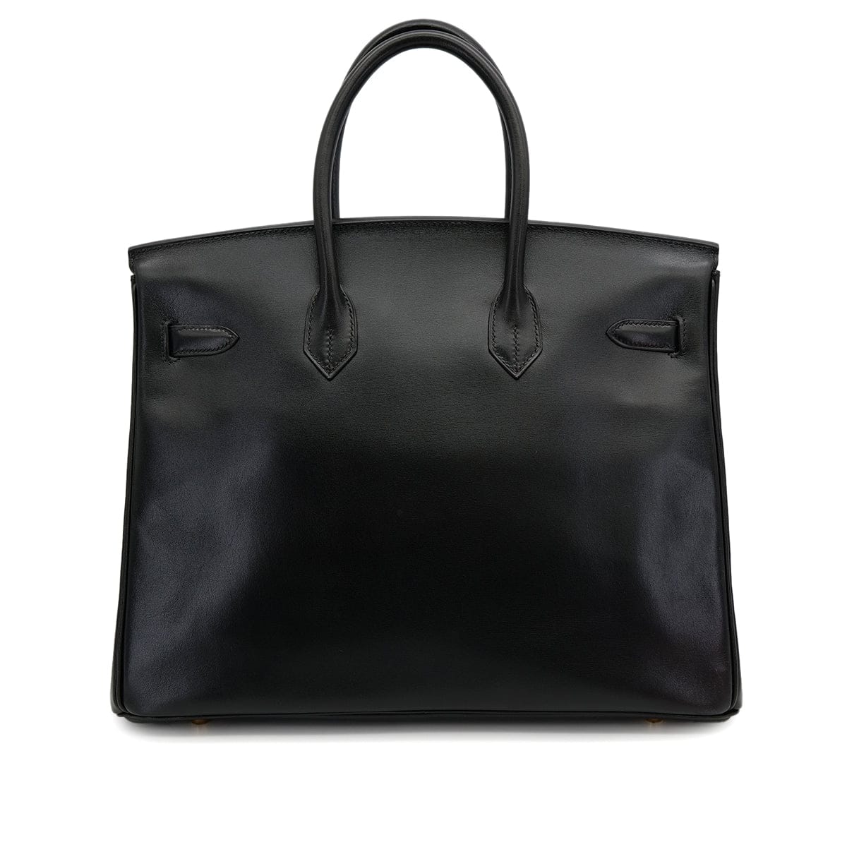 Luxury Promise Japan HERMES BIRKIN 35 BLACK BOXCALF HAND BAG 2002 SQUARE F GOLD HARDWARE 90314885