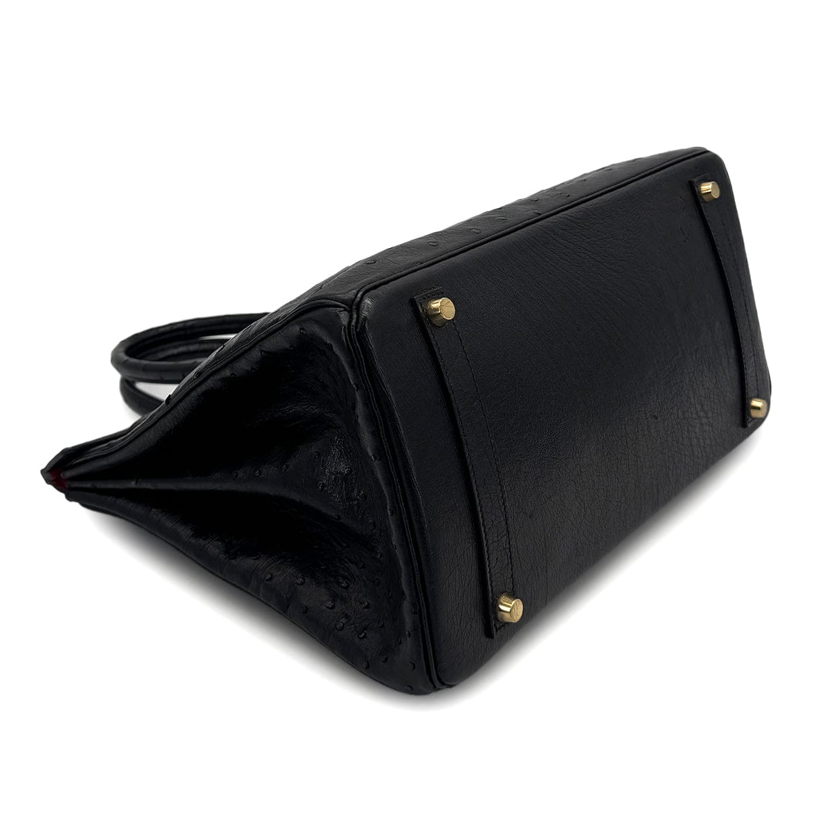 Luxury Promise Japan HERMES BIRKIN 35 BLACK OSTRICH HAND BAG 1997 SQUARE A GOLD HARDWARE 90324742