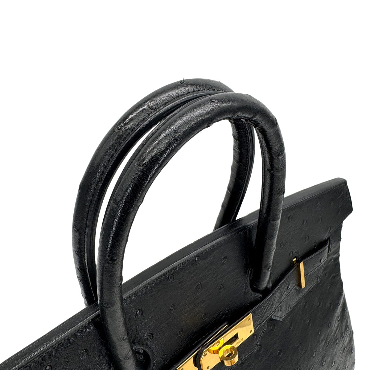 Luxury Promise Japan HERMES BIRKIN 35 BLACK OSTRICH HAND BAG 1997 SQUARE A GOLD HARDWARE 90324742
