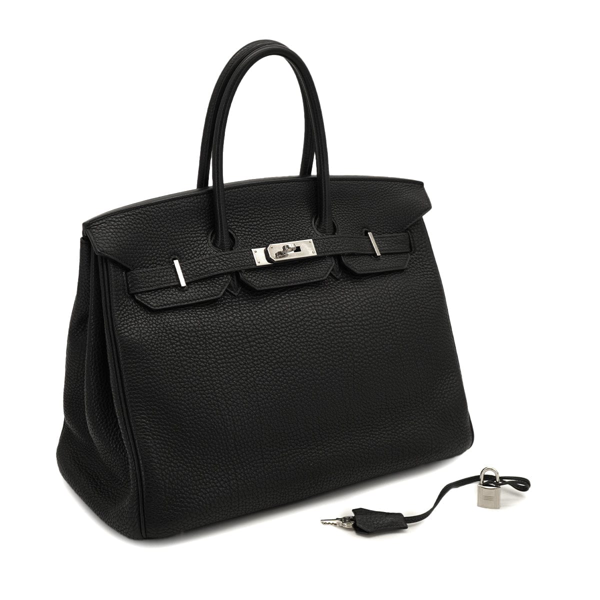 Luxury Promise Japan HERMES BIRKIN 35 BLACK TOGO HAND BAG 2007 SQUARE K PALLADIUM HARDWARE 90331854