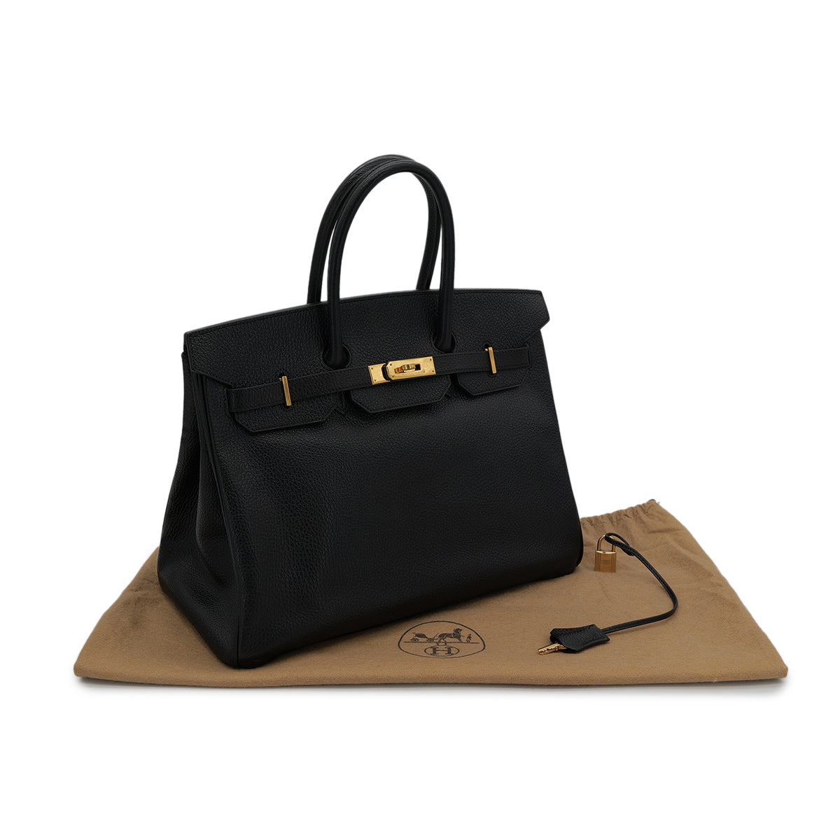 Luxury Promise Japan HERMES BIRKIN 35 BLACK VACHE LIEGEE HAND BAG □C GHW 90301844