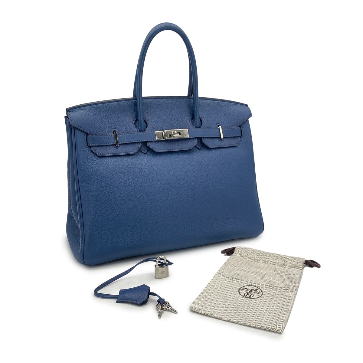 Luxury Promise Japan HERMES BIRKIN 35 BLUE BRIGHTON TAURILLON CLEMENCE HAND BAG □L PALLADIUM HARDWARE 90308967