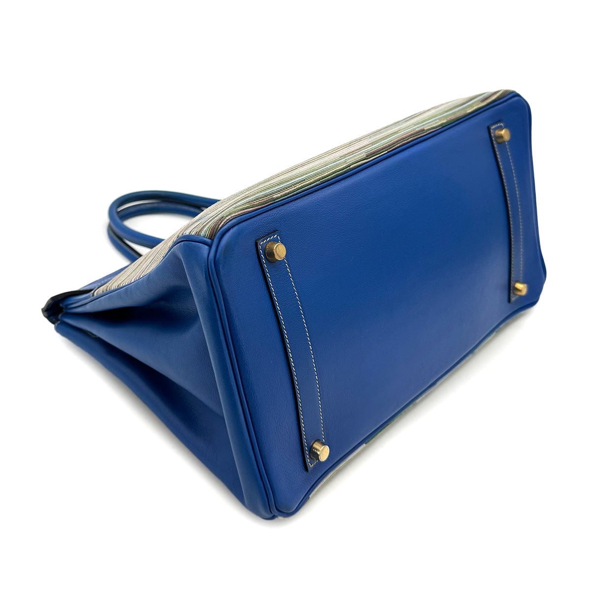 Luxury Promise Japan HERMES BIRKIN 35 BLUE FRANCE VEAU GULLIVER VIBRATO HAND BAG 2002 SQUARE F GOLD HARDWARE 90319534