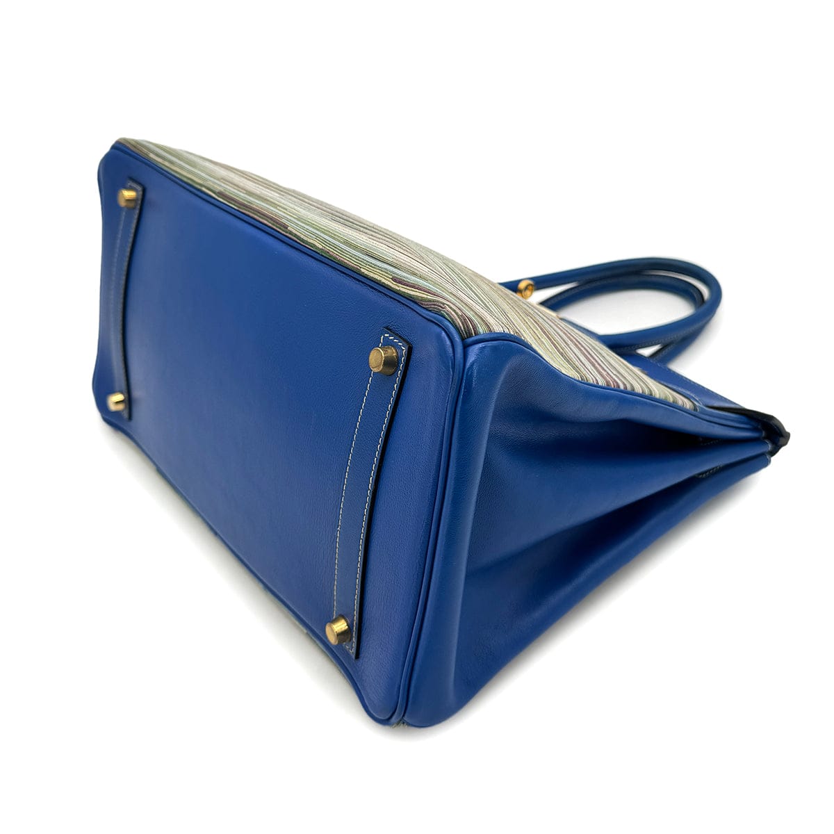 Luxury Promise Japan HERMES BIRKIN 35 BLUE FRANCE VEAU GULLIVER VIBRATO HAND BAG 2002 SQUARE F GOLD HARDWARE 90319534
