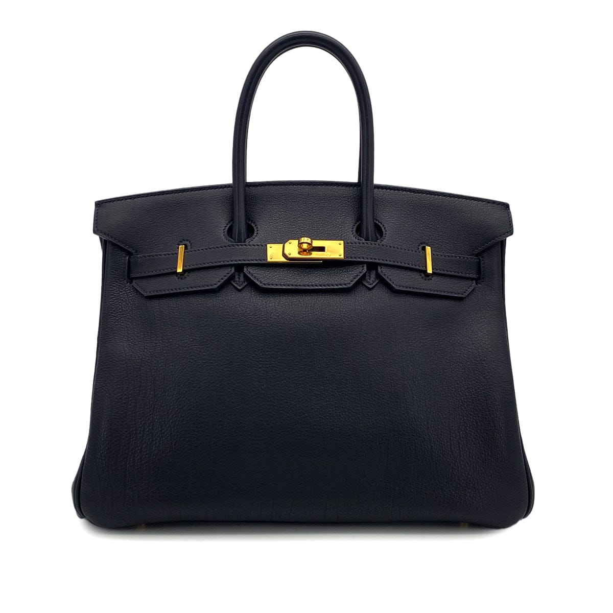 Luxury Promise Japan HERMES BIRKIN 35 BLUE INDIGO FJORD HAND BAG 1998 SQUARE B GOLD HARDWARE 90314769