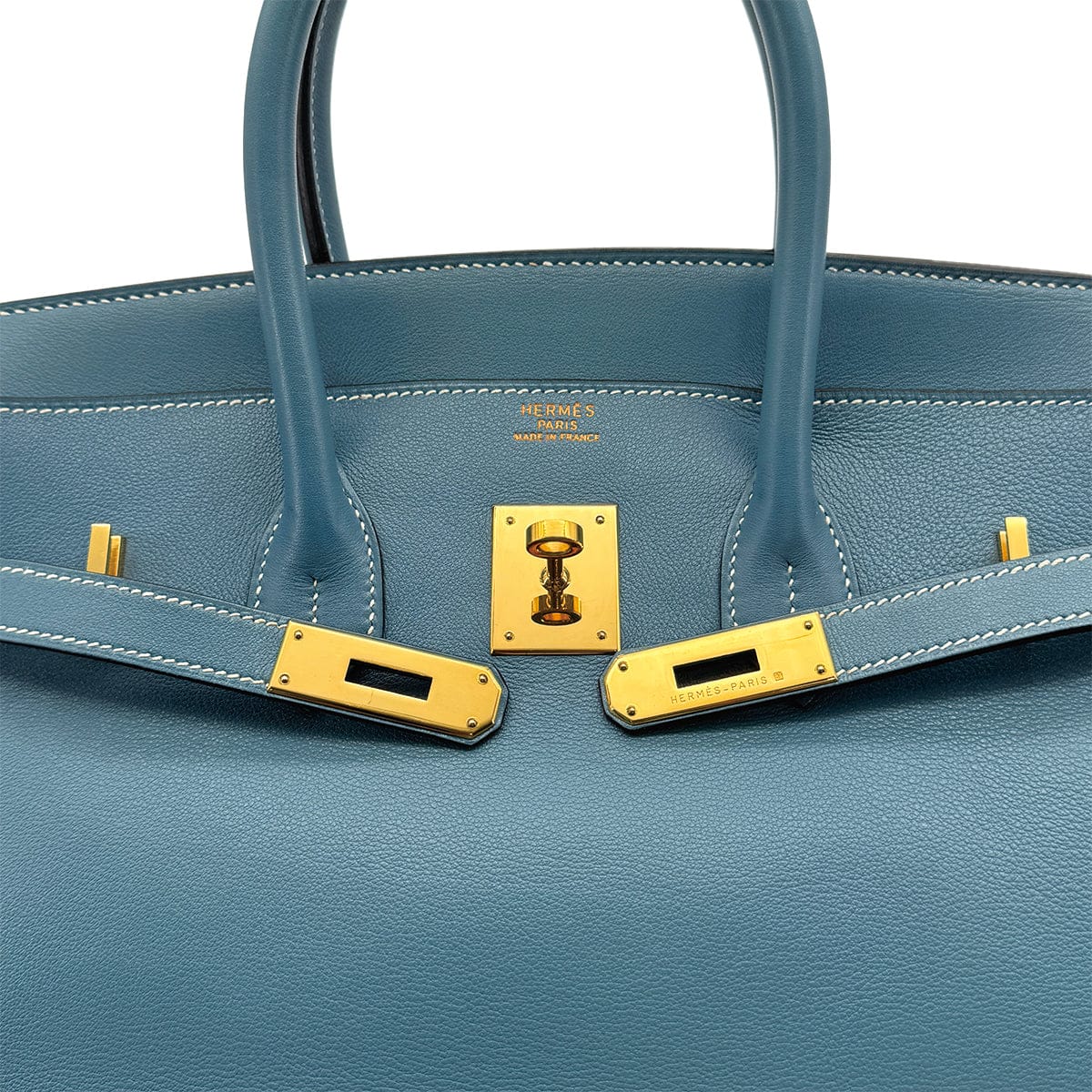 Luxury Promise Japan HERMES BIRKIN 35 BLUE JEAN SWIFT HAND BAG □B GOLD HARDWARE 90309820