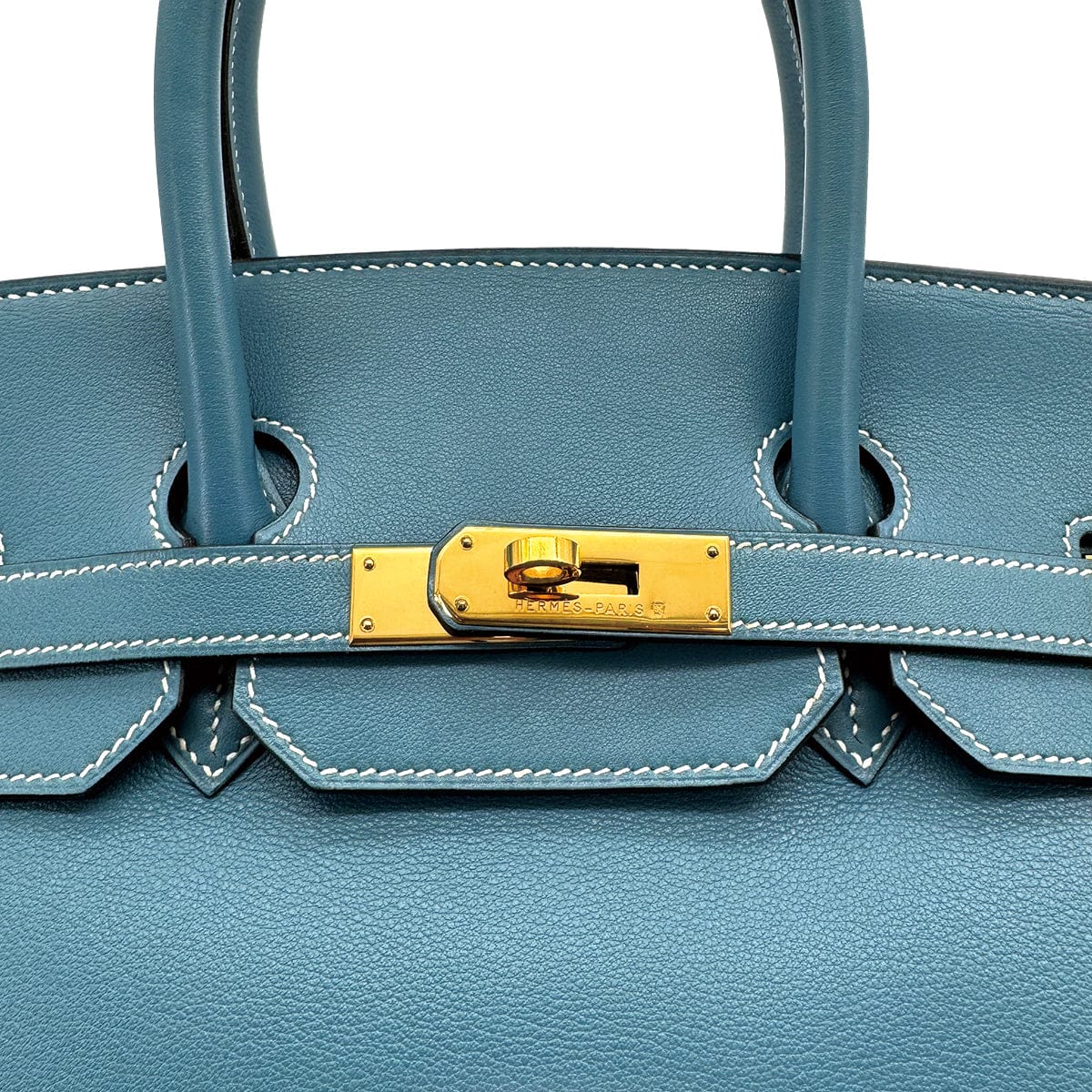 Luxury Promise Japan HERMES BIRKIN 35 BLUE JEAN SWIFT HAND BAG □B GOLD HARDWARE 90309820