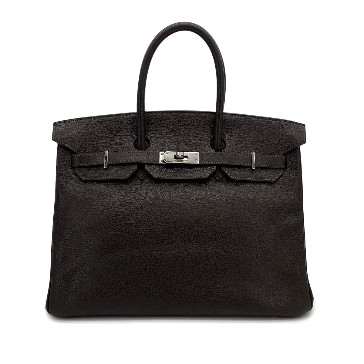 Luxury Promise Japan HERMES BIRKIN 35 CHOCOLAT VACHE LIEGEE HAND BAG 2006 SQUARE J PALLADIUM HARDWARE 90311825